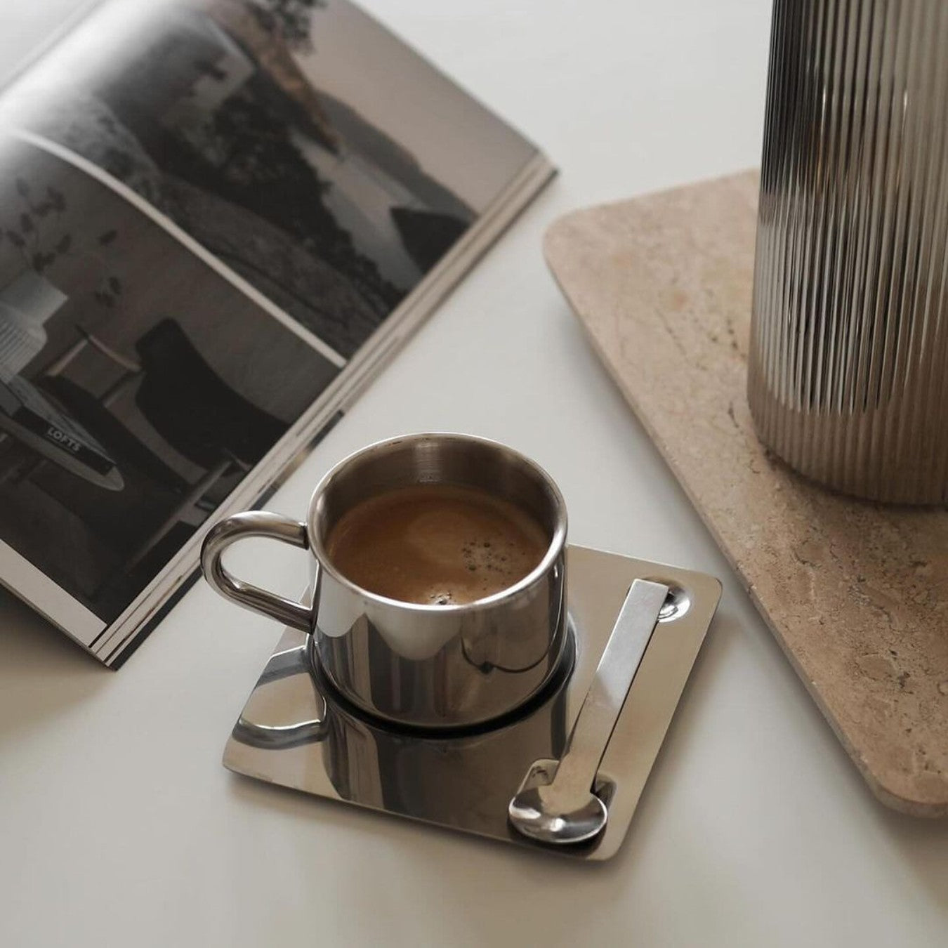 Set de Taza en Acero inox